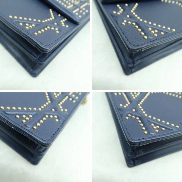 100% Authentic Dior Diorama Navy Leather Shoulder Bag - Picture 6 of 12